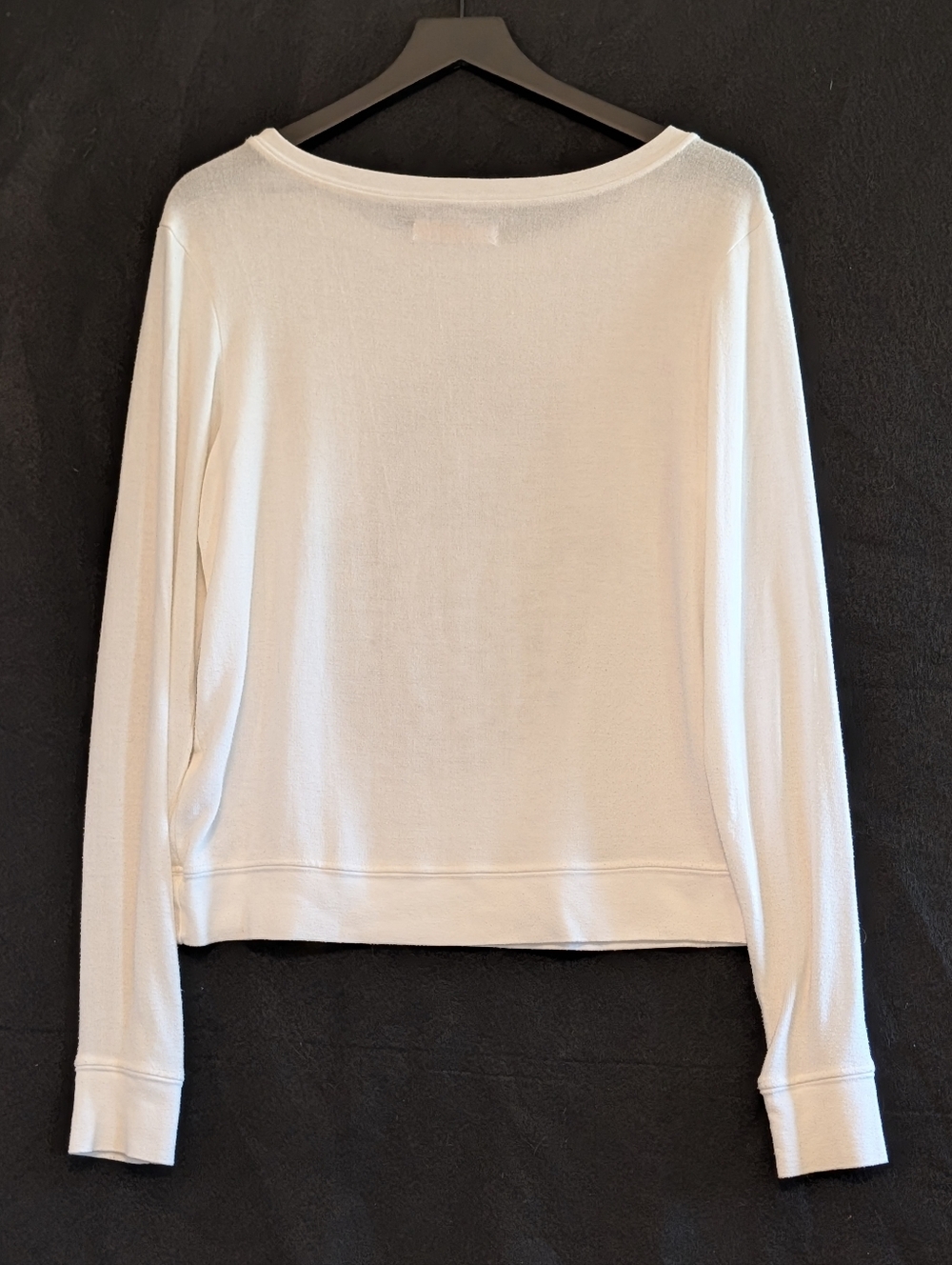 Spiritual Gangster Small Hamsa Hand Graphic Long Sleeve White Gold Top USA Soft - Picture 6 of 6